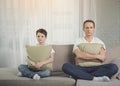 Offended father and son are silent after conflict