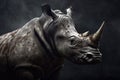 Portrait of a rhinoceros animal.
