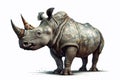 Portrait of a rhinoceros animal.Horned Guardian: Regal Rhinoceros Portrait Royalty Free Stock Photo