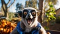 Portrait of ring-tailed lemur.