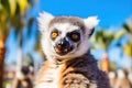 Portrait of ring-tailed lemur.
