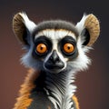 Portrait of ring-tailed lemur (lemur catta)