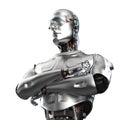 Portrait robot or cyborg arm crossed