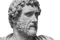 Portrait of Roman emperor Antoninus Pius  on a white background. Old beard man sculpture Royalty Free Stock Photo