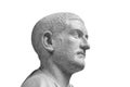 Portrait of Roman emperor Marcus Julius Philippus Arabs. Philip the Arab isolated on white background. Classic antiquity