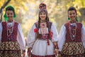 Portrait of a Romanian woman wearing traditional national costume