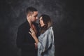 Portrait of romantic couple at photo studio Royalty Free Stock Photo