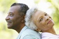 Portrait Of Romantic Senior African American Couple In Park