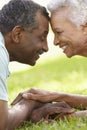 Portrait Of Romantic Senior African American Couple In Park