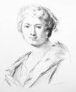 Portrait of Rosalba Carriera by Canaletto in the old book Antonio Canal, by A. Moureau, 1892, Paris