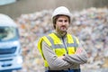 portrait rubbish collection worker