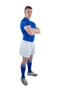 Portrait of a rugby player with arms crossed Royalty Free Stock Photo