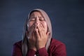 Regret Asian Woman Crying Royalty Free Stock Photo