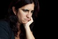 Portrait of a sad and depressed hispanic woman Royalty Free Stock Photo