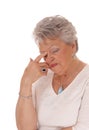 Portrait of sad looking senior woman. Royalty Free Stock Photo