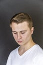 Portrait of sad looking teenage boy Royalty Free Stock Photo