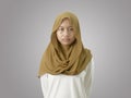 Portrait of sad muslim teenage girl looking at camera Royalty Free Stock Photo