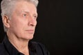 Portrait of sad senior man in studio Royalty Free Stock Photo