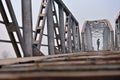 Portrait of sad teenager in depression sitting on the bridge at Royalty Free Stock Photo