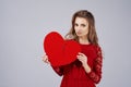 Sad woman with broken heart Royalty Free Stock Photo