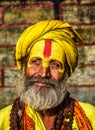 Portrait of sadhu baba (holy man) in ancient Pashupatinath Temple