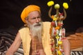 portrait of a sadhu at gangasagar transit camp kolkata west bengal india