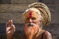 Portrait Sadhu at Pashupatinath Temple in Kathmandu, Nepal