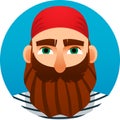 Portrait of a sailor. Cartoon style. Vector Image. Royalty Free Stock Photo
