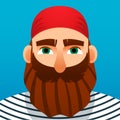 Portrait of a sailor. Cartoon style. Vector Image. Royalty Free Stock Photo