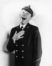 Portrait of a sailor laughing Royalty Free Stock Photo