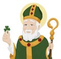 Saint Patrick\'s portrait in cartoon style over white background, Vector illustration
