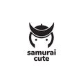 Portrait samurai cute logo design