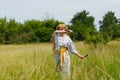 Portrait of Samurai Girl with a sword Royalty Free Stock Photo