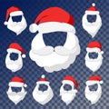 Portrait Santa Claus face cut mask silhouette