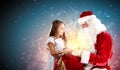 Portrait of santa claus with a girl Royalty Free Stock Photo