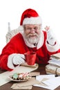 Portrait of santa claus holding coffee mug Royalty Free Stock Photo