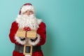 Santa offering prerents Royalty Free Stock Photo