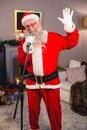 Santa claus singing a christmas songs Royalty Free Stock Photo