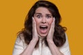 Face of a screaming female showing terror Royalty Free Stock Photo