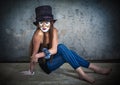 Portrait scary monster clown Royalty Free Stock Photo