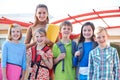 Portrait Of School Pupils Outside Classroom With Teacher Royalty Free Stock Photo