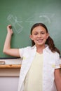 Portrait of a schoolgirl posing