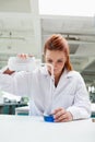 Portrait of a science student doing an experiment Royalty Free Stock Photo