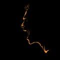Portrait of screaming man . Silhouette in contrast backlight. Vector. Royalty Free Stock Photo