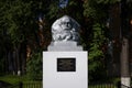 Portrait sculpture of Karl Marx built in 1919 by Alekseev in Balashikha of Moscow region, Russia.