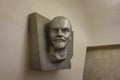 Portrait sculpture of Vladimir Lenin in the end of the hall of Ploschad Ilyicha underground station.