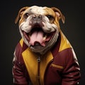 Commanding Bulldog: Strength and Determination in Single-Hued Serenity