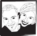 Portrait Selfie Picture of Couple - Black and White