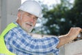 portrait senior builder Royalty Free Stock Photo