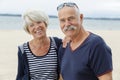 Portrait senior couple on beach Royalty Free Stock Photo